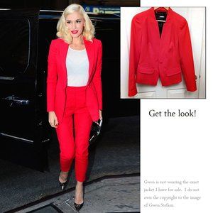 Trina Turk red one button suit jacket